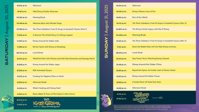 Destination D23 Line up of panels