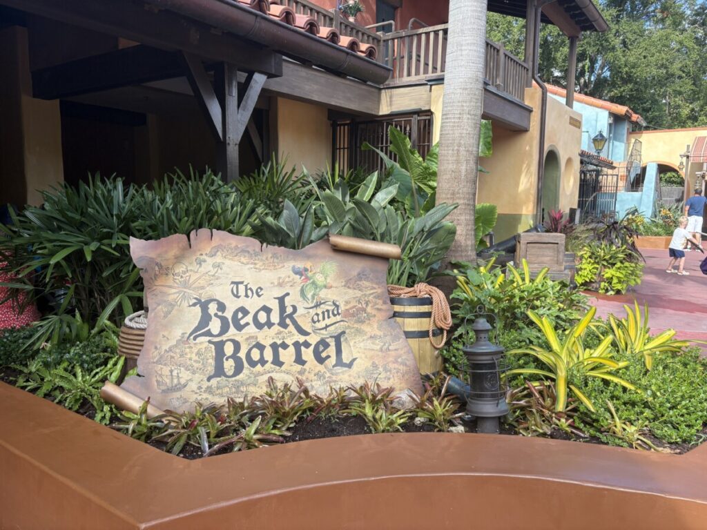 Beak and Barrel sign in Magic Kingdom
