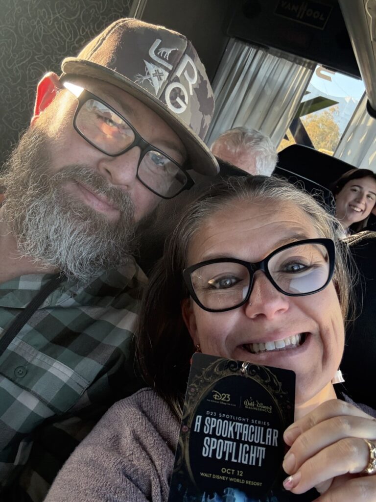 On the bus for an early morning showing of Villains Unfairly Ever After