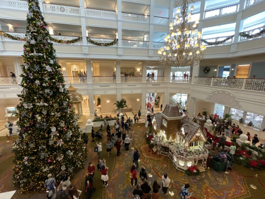 Grand Floridian lobby at Christmas time