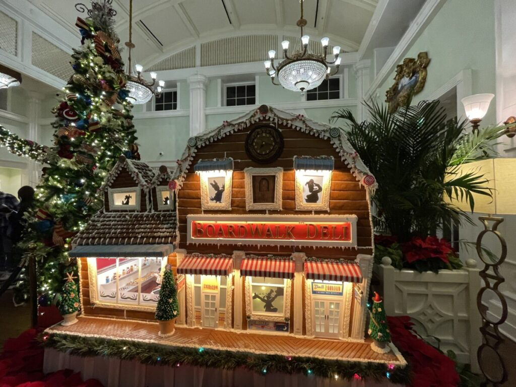Holiday Hopping around the Disney resorts to the Boardwalk gingerbread display