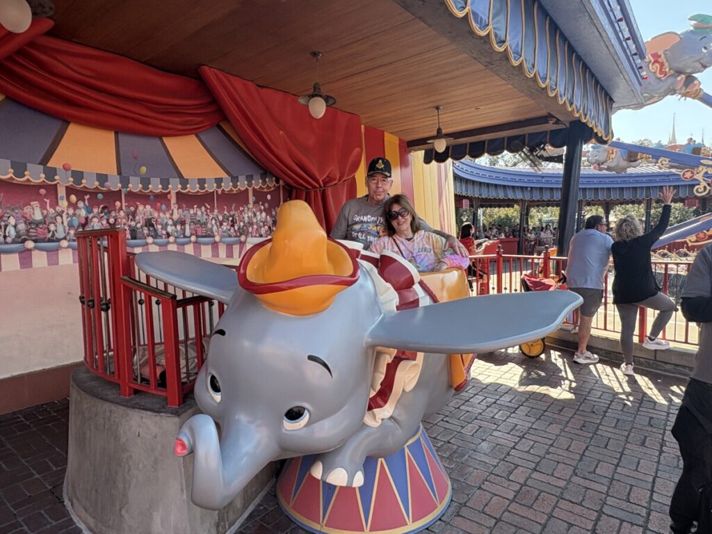 First trip to Disney in a Dumbo ride vehicle