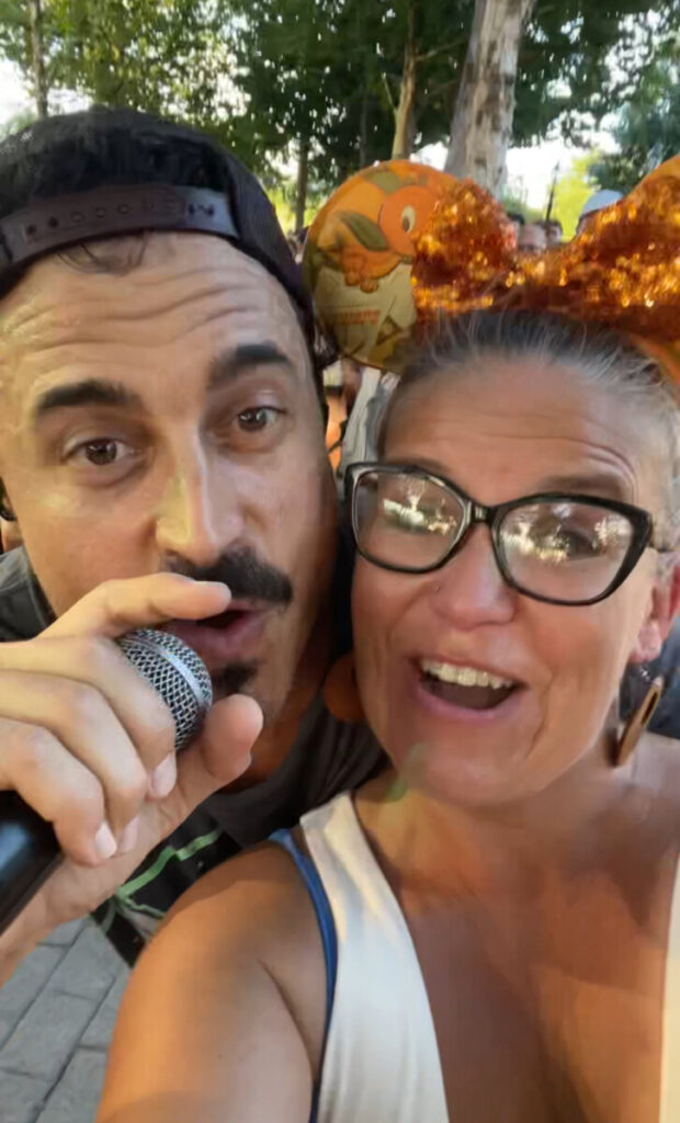Singing with Joe King from the Fray at the Garden Rocks Concert Series