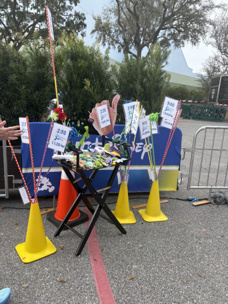 Tribute to Jeff Galloway at the half marathon finish line