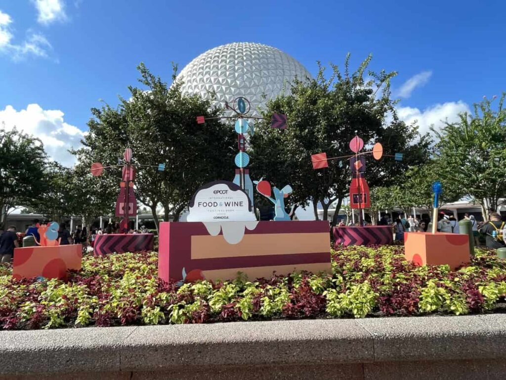 EPCOT Food & Wine festival entrance during fall in Magic Kingdom