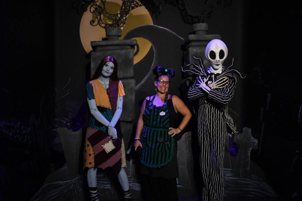 Jack and Sally meet and greet at Mickey's not so scary halloween party this fall in Disney World
