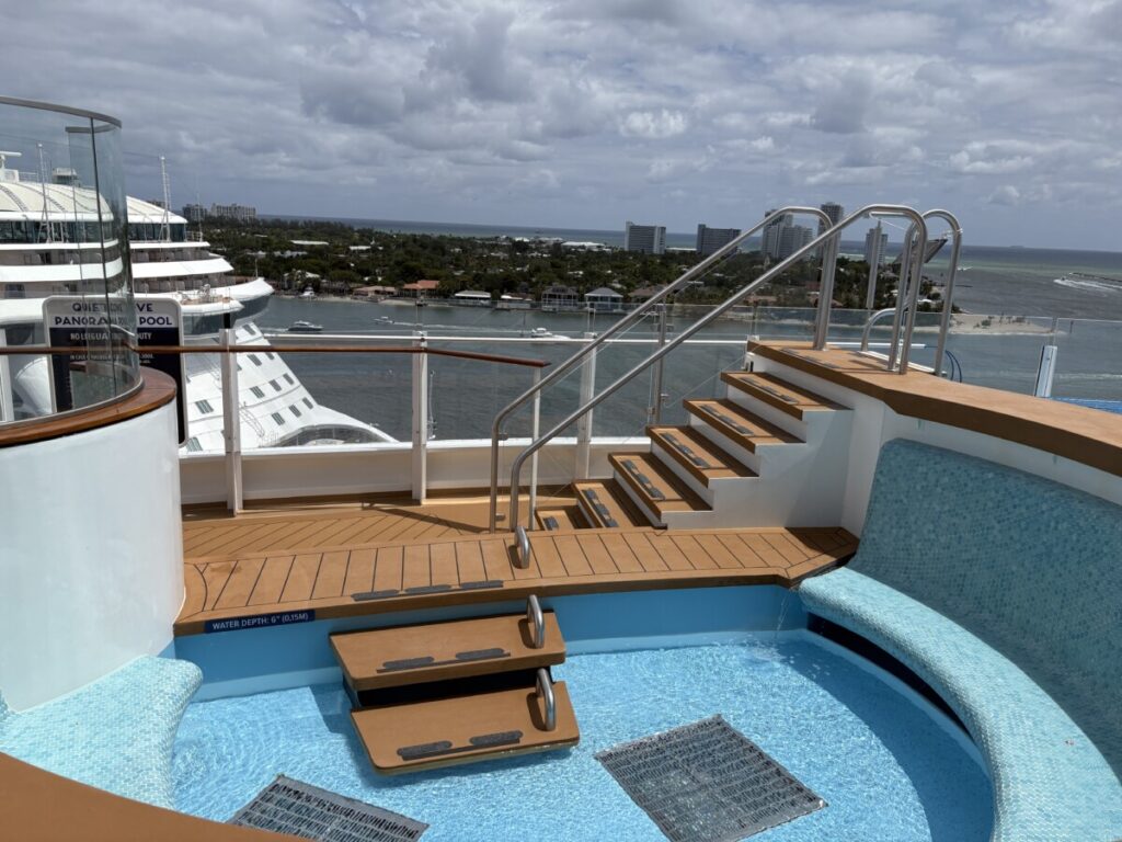 Quiet Zone pool deck, adults only area on the Disney Destiny