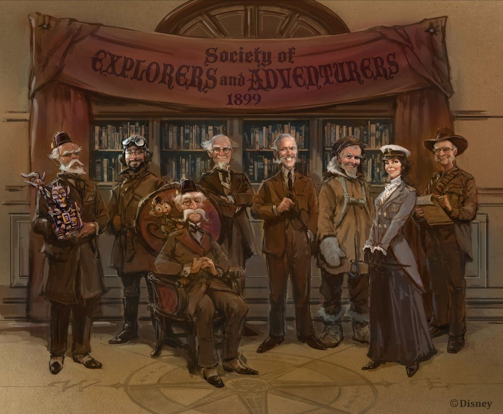 1900's era members of Disney's secret society, the Society of Explorers and Adventurers