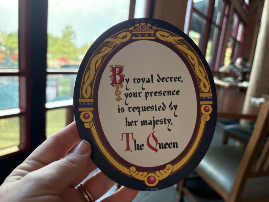 Our invitation to see the Evil Queen