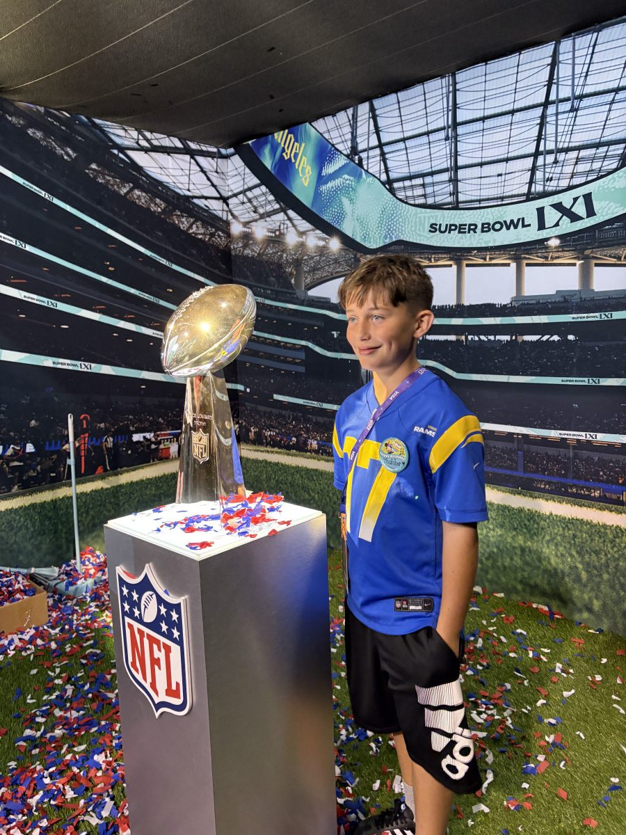 Seeing the Lombardi trophy in person at the ESPN Super Bowl booth