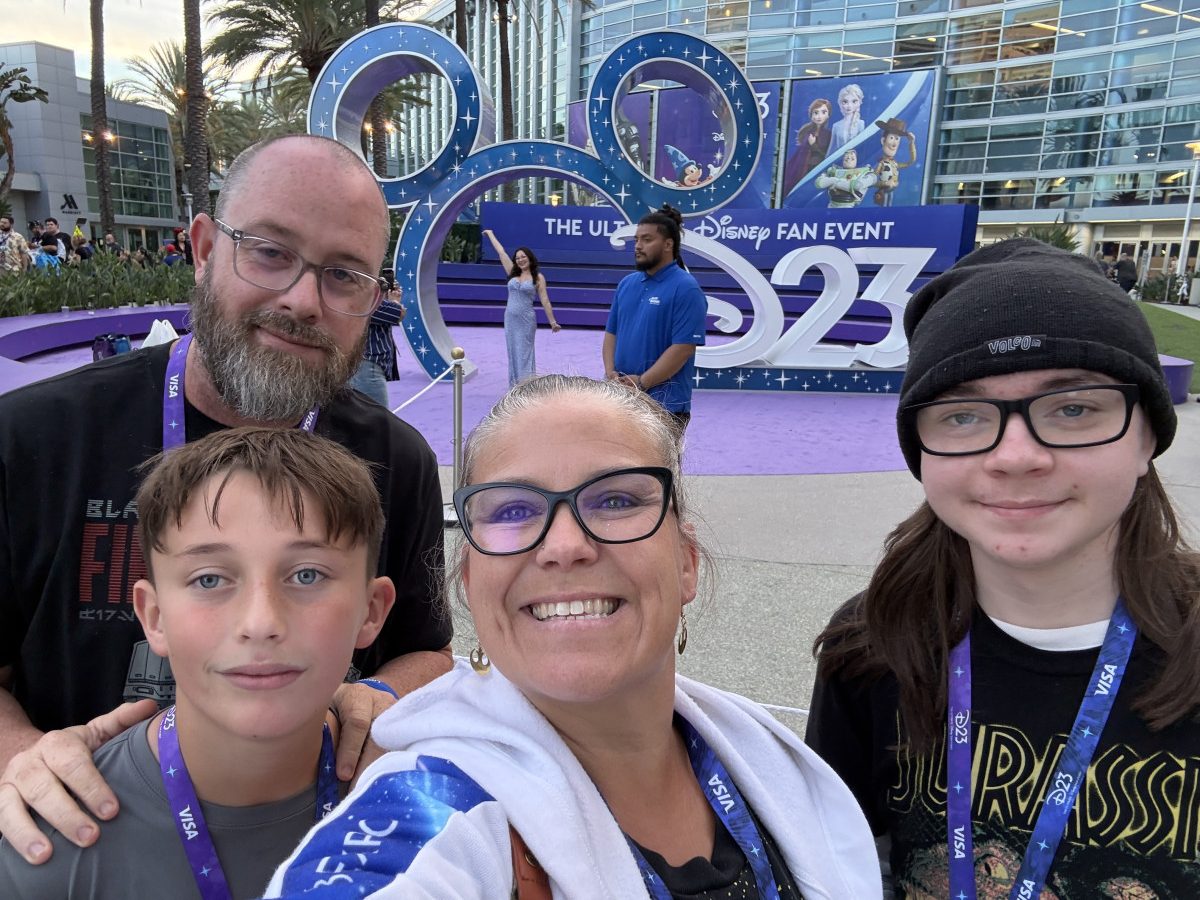 Family photo at D23 the ultimate Disney fan event