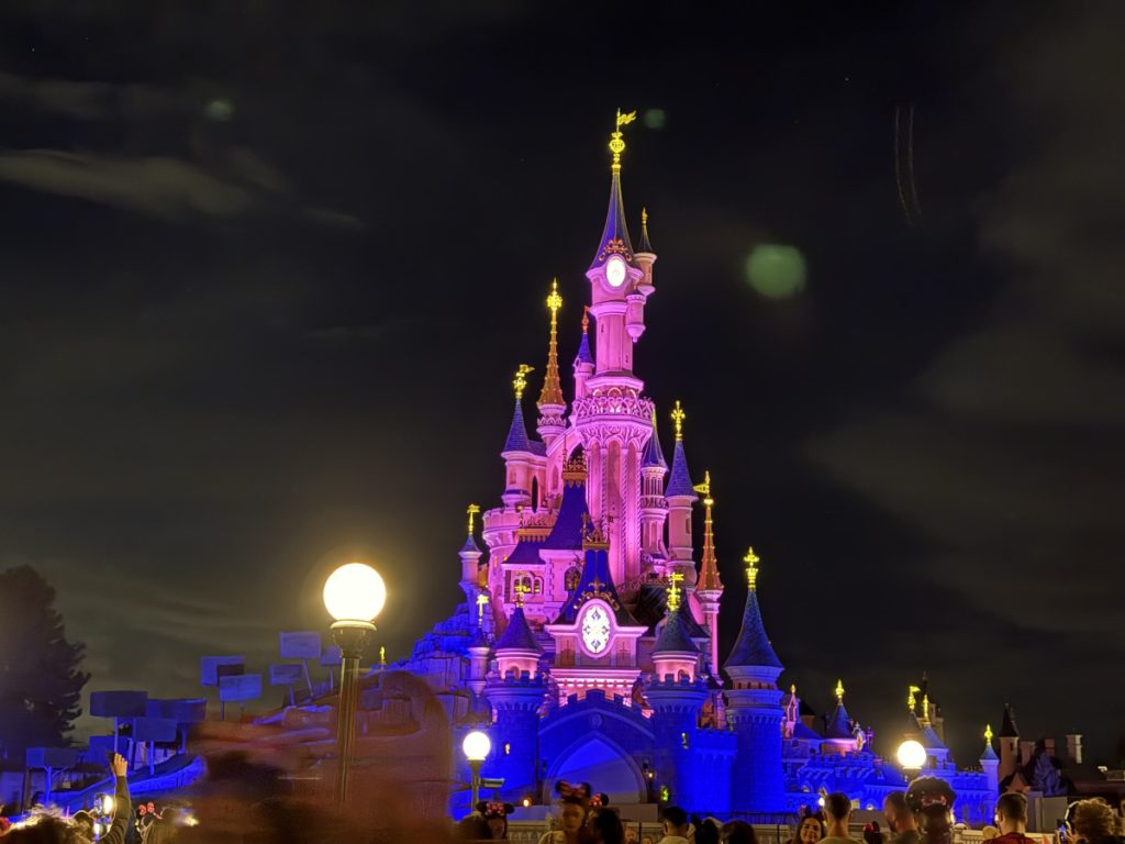 Disneyland Paris Sleeping Beauty castle at night