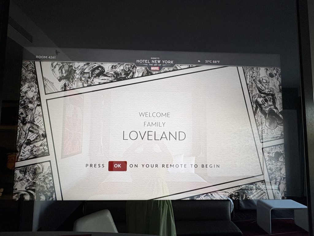 TV Welcome screen