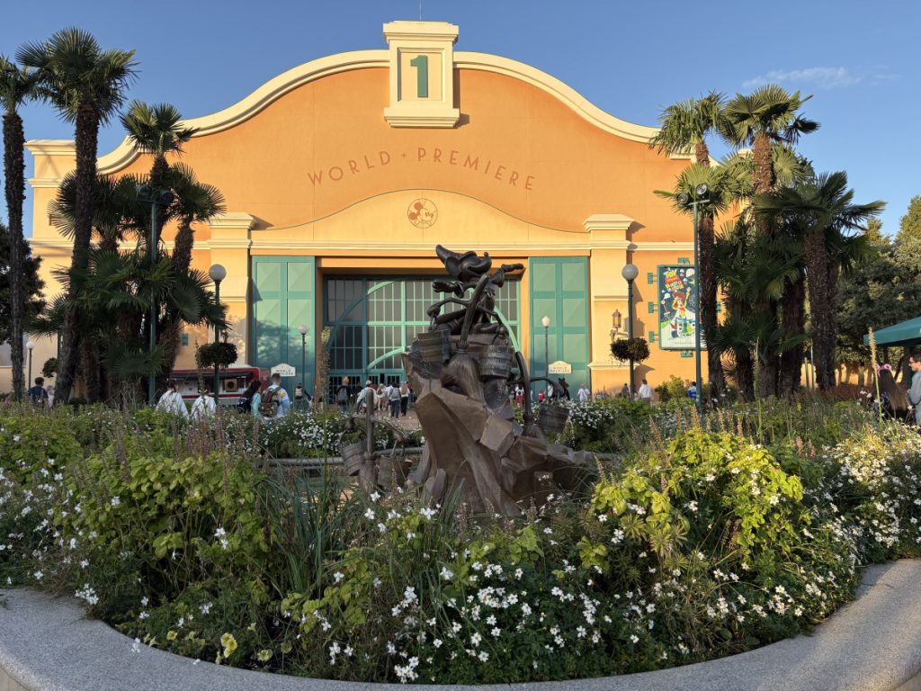 Courtyard of Disney Adventure World after security