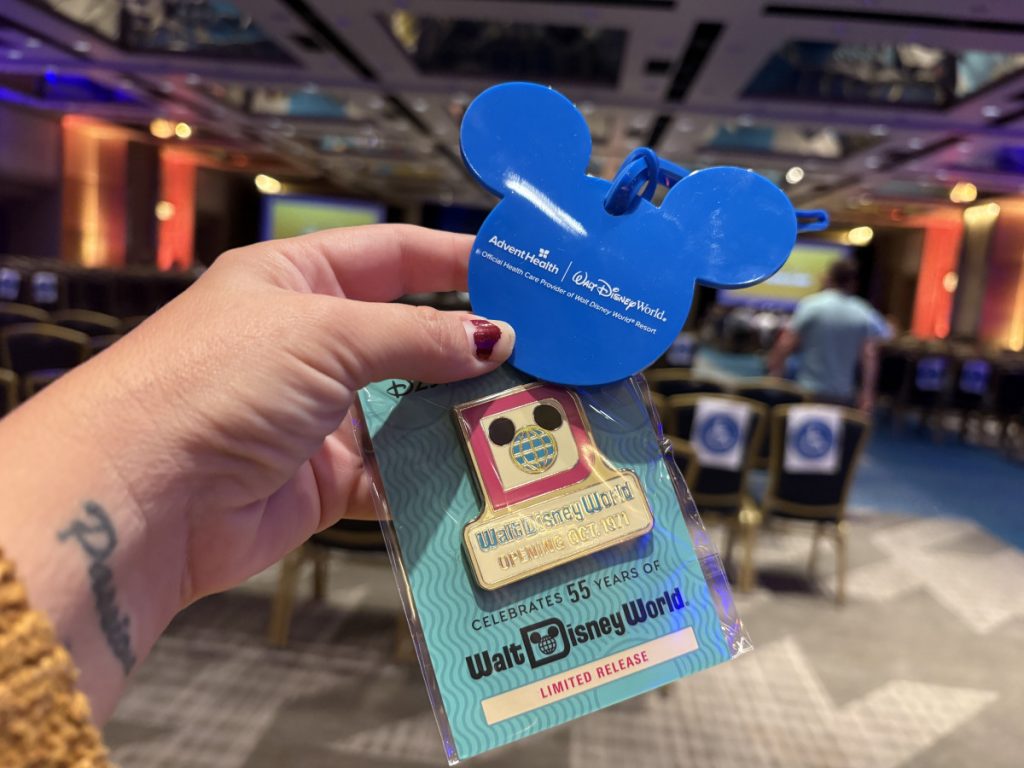 Limited edition pin and luggage tag for the event