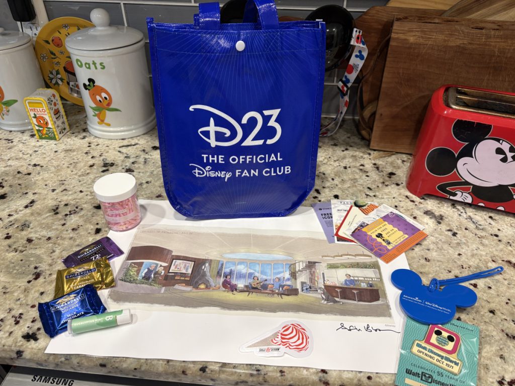 Gifts from the D23 spotlight series event celebrating 55 years of Walt Disney World